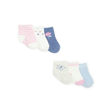 Carter's Child of Mine Newborn Girls Floral Crew Socks, 6-Pack