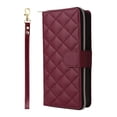 thumbnail image 3 of Compatible for iPhone 13 Wallet Case, Crossbody Strap PU Leather Folio Phone Cover, Zipper Handbag Purse with Card Holder Lanyard Flip Stand for iPhone 13, Winered, 3 of 10