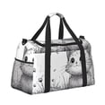 thumbnail image 2 of Fotbe Cute Cat Meadow Sketch Bolsa de Viaje con Estampado, Bolsa de Fin de Semana para Mujer con Compartimento para Zapatos, Bolsa de Gimnasio con Bolsillo Húmedo, 2 of 7