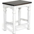thumbnail image 2 of Home Square Carriage House 24" Mindi Wood Stool in White/Dark Brown - Set of 2, 2 of 7