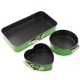 thumbnail image 1 of Sartén redonda antiadherente para tartas con resorte de 3 piezas a prueba de para tartas de queso para hornear verde Sunnimix Molde de pastel extraíble, 1 of 8
