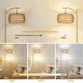 thumbnail image 2 of Lámpara de pie Eyassi Arc Gold LED de 3 temperaturas de color con control remoto y regulable, 2 of 9