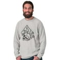 thumbnail image 5 of Floral Diamond Skull Symbol Spiritual Long Sleeve TShirt Men Women Brisco Brands L, 5 of 6