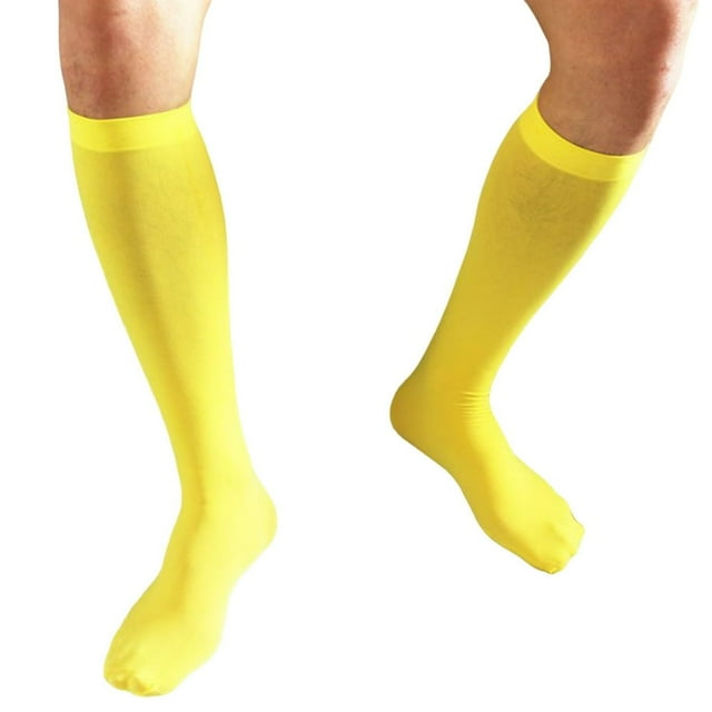 MesaSe 1 Pair Candy Color Anti-slip Smooth Men Socks Knee High Invisible Seamless Tube Socks