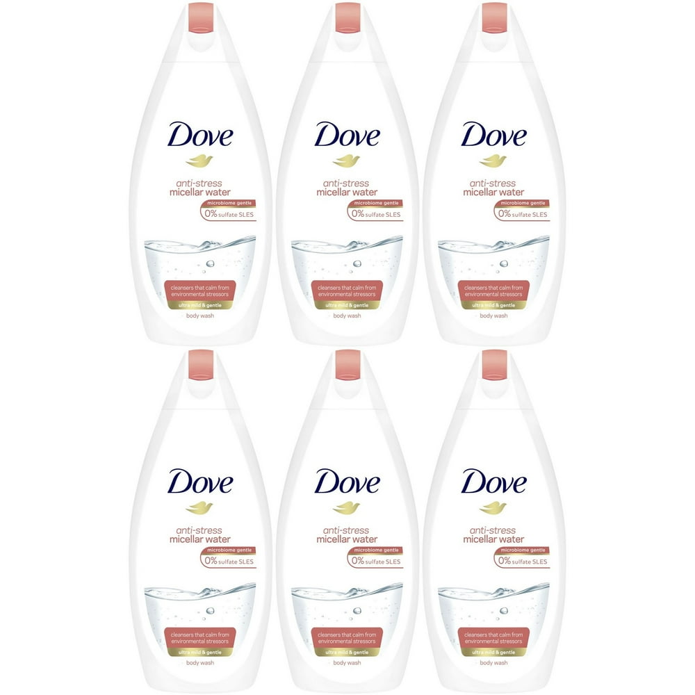 Dove Anti-Stress Micellar Water Body Wash, 16.9 Ounce / 500 Ml (Pack of
