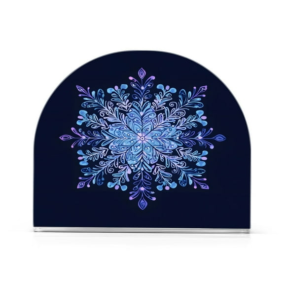 Ryvnso Christmas Hand Draw Snowflake Acrylic Napkin Holder Table Kitchen Paper Tissue Organization