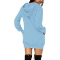 thumbnail image 2 of Ladies Casual Loose Long Sleeved Hooded Solid Color Dress, 2 of 4