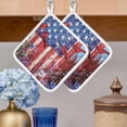 thumbnail image 2 of American Flag Pot Holders for Kitchen Heatproof Potholder, 5 Pack Red Blue Star Stripe Patriotic Floral Bird Hot Pads Multipurpose Oven Pads Cloth Potholders Trivet for Cooking Baking, 2 of 8