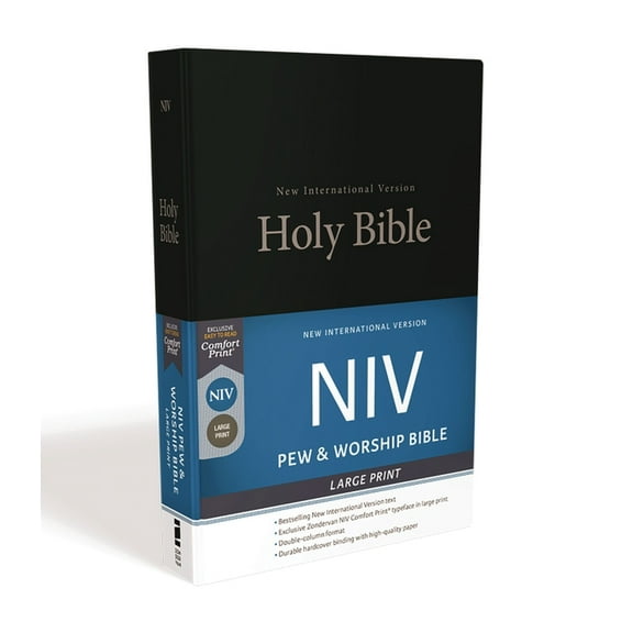 NIV, Pew and Worship Bible, Large Print, Hardcover, Black, (Hardcover)
