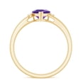 thumbnail image 3 of Rosec Jewels Natural Amethyst Heart Promise Ring - 6 mm - February Birthstone Ring - Ready to Gift for Valentines, 18K Yellow Gold, US 12.50, 3 of 9