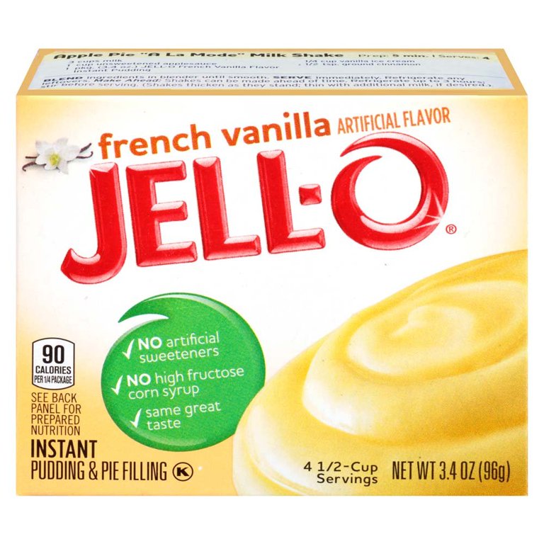 Jell-O French Vanilla Instant Pudding Mix, 3.4 OZ, Easy to Make