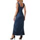 thumbnail image 3 of Vestido de satén INSPIRE CHIC para mujer con fruncido en la parte delantera, elegante para invitadas de boda, con tirantes anchos, vestido maxi con abertura, color azul marino, 3 of 6
