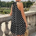 thumbnail image 4 of Women Halter Backless Dress Summer Mini Short Dresses A Line Polka Dot Sundress, M, 4 of 4