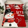 thumbnail image 2 of jejeloiu Let It Snow Twin Sheet Sets,Xmas Snowmen Twin Fitted Sheet,Merry Christmas Flat Sheet For Children,Super Cozy Room Decor,3 Pieces, 2 of 7