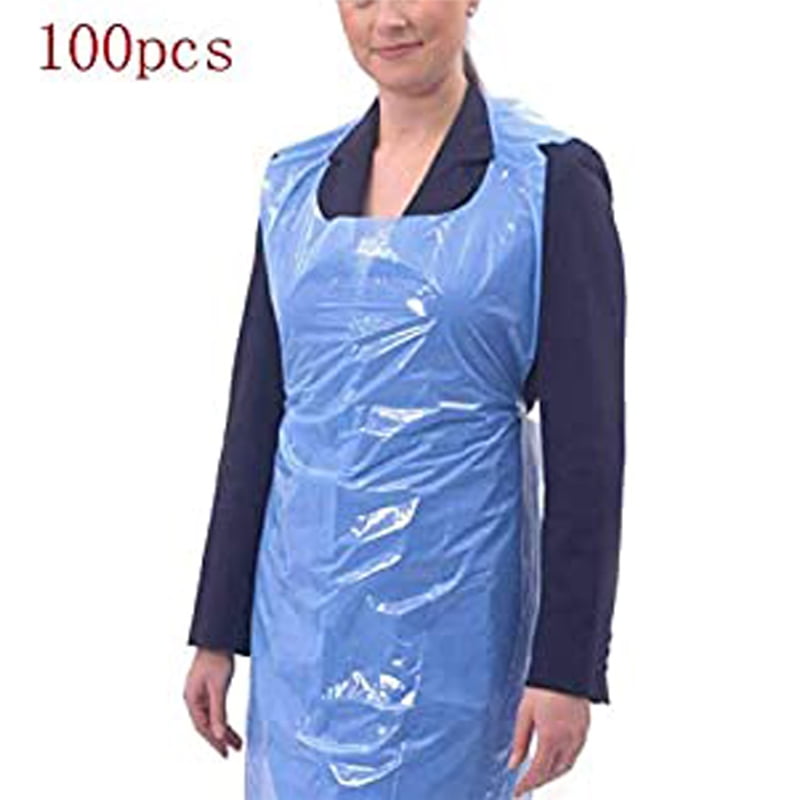 【LNCDIS】100Pc Unisex Disposable Protective Blue White Waterproof