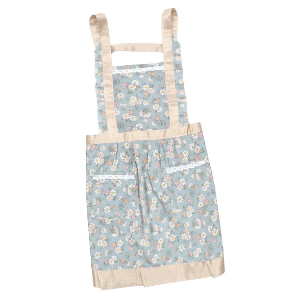Delantal de Cocina para Mujeres con Bolsillos, Delantal de Lona con Correas en H para Cocinar y Hornear para Hombres y Mujeres, Azul