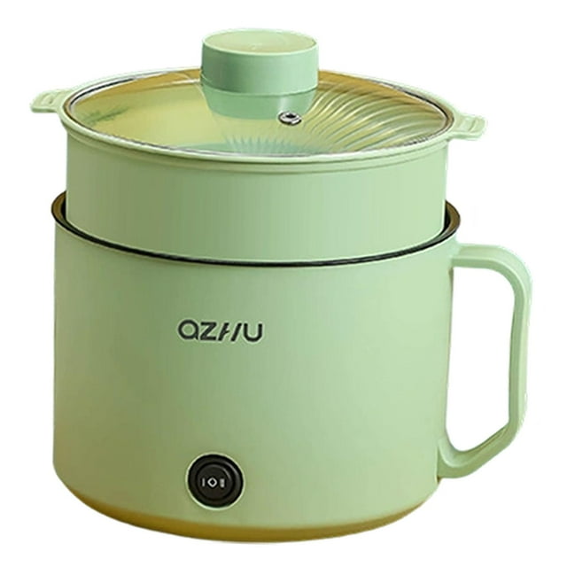 Pot caliente eléctrica Pot Multipropósito fácil de limpiar la olla perezosa con protección de seco de ebullición para ramen ramen shabu shabu Verde