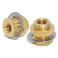 thumbnail image 1 of Boeray 2 piezas de montaje de tubería de latón 3/8" NPT hembra x 3/8" NPT hembra 1.3" longitud diámetro exterior 1""-14 acoplamiento de mamparo marco de montaje de tanque conector de manguera ajuste m, 1 of 5