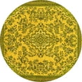 thumbnail image 1 of Ahgly Company Machine Washable Indoor Round Abstract Yellow Modern Area Rugs, 7' Round, 1 of 4