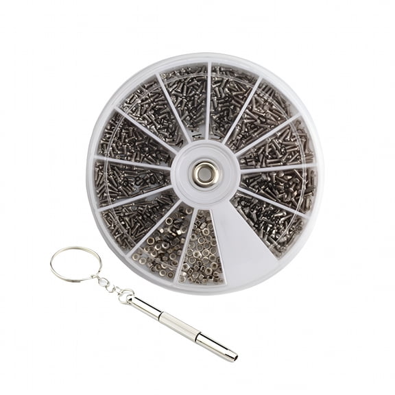 GJX Eyeglasses Repair Kit with 1000Pcs Screws and Screwdriver for Metal Glasses Maintenance 67g