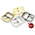 thumbnail image 2 of 4pcs 1 Inch Single Prong Belt Buckle Square Center Bar Buckles Leather Craft Accessories SC36 - Pick Color! (1 Inch, Gunmetal), 2 of 3