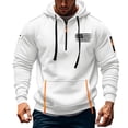 thumbnail image 2 of Dagegui Hoodies for Men Quarter Zip Pullover Sweatshirt USA Flag Pattern Sweatshirts Fleece Outdoor Running Athletic Tops with Pocket White XXXL, 2 of 4