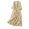 thumbnail image 2 of DHFJKG Bohemian Maxi Dresses For Women Summer Floral Shirt Dress Half Sleeve Button Down Loose Fit Flowy A-Line Sundress Beach Soft Dresses, 2 of 7