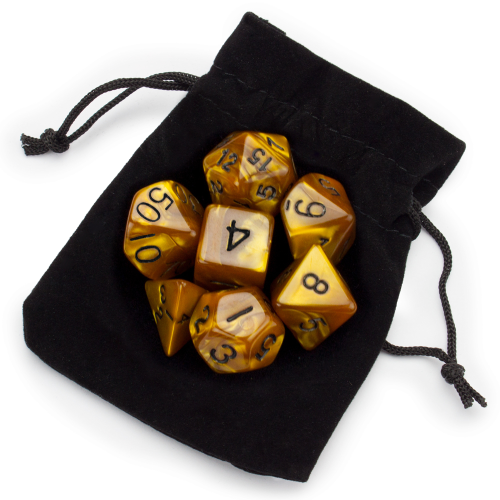 Wiz Dice 7-teiliges Würfel-Set In Grün – Inklusive Samtbeutel