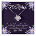 thumbnail image 2 of To My Daughter Never Forget From Dad Dark Infinity Knot Necklace Message Card, 2 of 7