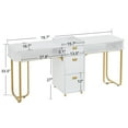 thumbnail image 6 of BarberPub Double Nail Desk, Manicure Table with Built-In AC Outlets & USB Ports, 6 of 10