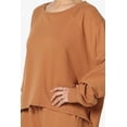 thumbnail image 5 of TheMogan Women's S~3X Cotton Terry Long Sleeve Oversized Top & Drawstring Shorts SET, 5 of 7