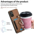 thumbnail image 6 of Phone Case for Samsung Galaxy Note 10 5G Wallet Cover with Tempered Glass Screen Protector Wrist Strap Lanyard RFID Credit Card Holder Ring Stand Note10 Notes 10s Ten Not S10 Women Men Brown, 6 of 13