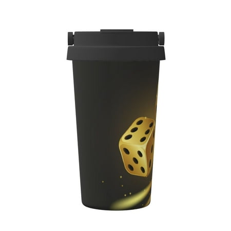 

Junzan Golden Dice for Stainless Steel Vacuum Insulated Tumbler - Reusable Insulated Cold Brew Iced Coffee Cup Thermos -Gifts for Women Men Him Her