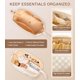 thumbnail image 2 of Bolsa de maquillaje Hairao, grande, de doble capa, impermeable, color beige, 2 of 7