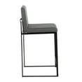 thumbnail image 5 of Fuji High Back Counter Stools for Kitchen Counter, Counter Height Chairs, Bar Stools Set of 3 with Backs, Counter Stools Set of 3 Black, Bar Stools Set of 3 Counter Height (Grey Faux Leather), 5 of 6