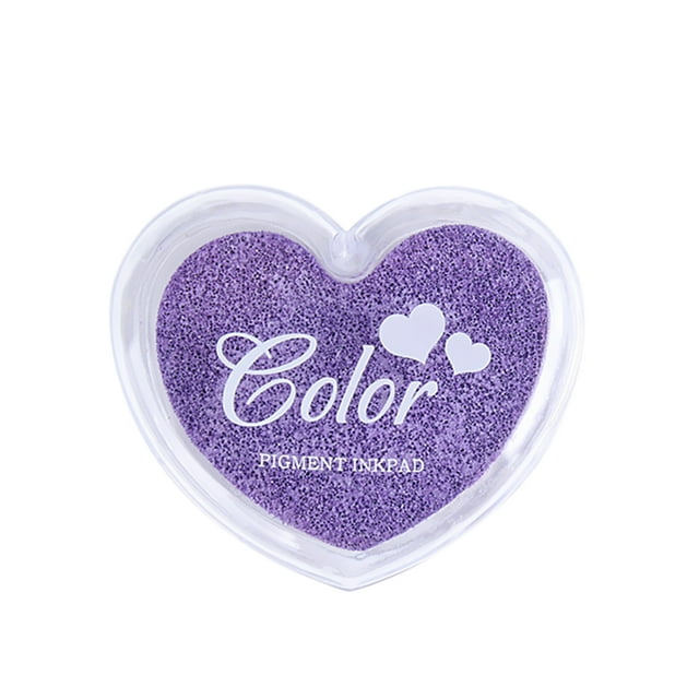 Mistaha Colorful Mini Heart-Shaped Candy-colored Ink Pads Rubber Stamps Ink Pad DIY Stamp Pad Purple
