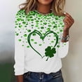 thumbnail image 1 of Chemises pour Femmes Mode Saint-Patrick Imprimé Manches Longues Col Rond Blouses pour Femmes, 1 of 5