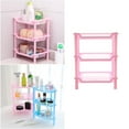 thumbnail image 4 of Shisuyan Square Storage Rack Detachable 3-layers Holder Kitchen Bathroom Rack (Pink), 4 of 9