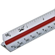 Mr. Pen Triangular, Architectural, Aluminum Scale Ruler for Blueprint, Drafting, Color-Coded, 12 inches