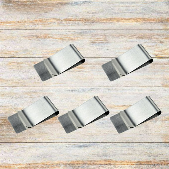 Soimiss 5Pcs Stainless Steel Money Clips Plated Practical Cash Card Holder Fits Front Pocket