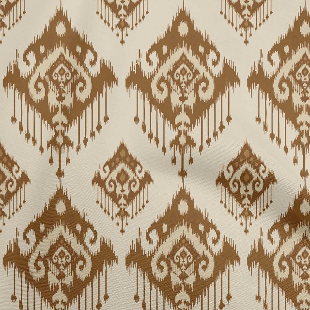 oneOone Georgette Viscose Brown Fabric Asian Ikat Craft Projects Decor Fabric Printed By The Yard 42 Inch Wide