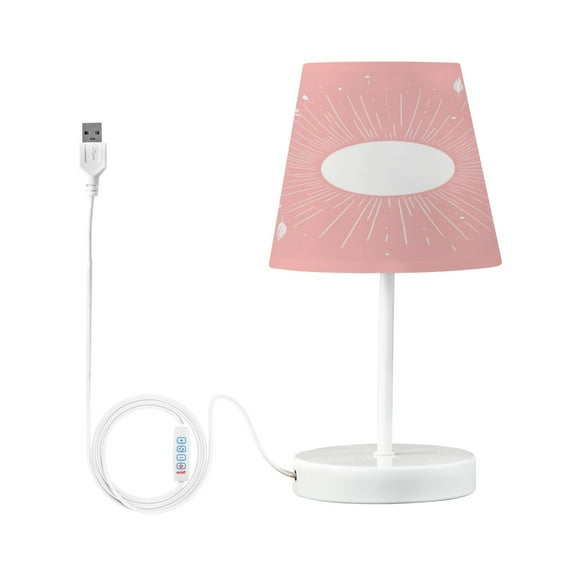 LED Desk Lamp White Sun on Pink Table Nightstand Lamps with 3 Color Temperatures for Home Bedroom Living Room Decor 6x11