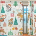 thumbnail image 2 of Coolnut 2PCS Sheer Curtains, 78"x55" Cute Forest Animals Gift Boxes Gauze Door and Window Voile Curtain Panels for Bedroom Living Room, 2 of 4