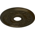 thumbnail image 3 of Ekena Millwork 16 1/8"OD x 3 1/2"ID x 7/8"P Genevieve Ceiling Medallion (Fits Canopies up to 3 1/2"), Hand-Painted Green Gold, 3 of 6