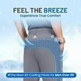 thumbnail image 4 of Ice Silk Mesh Panel Casual Pants, Comfort for Man Over 55, Stretch Breathable Quick Drying Pant with Pockets, 4 of 7