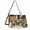 Aztec Highland Cow Sunflower, variant on Vintage Peacock Lotus Print Large Leather Crossbody Handbag with Wrist Wallet for Women, Waterproof Bucket Bag Purse and Wallet Set for Shopping Working