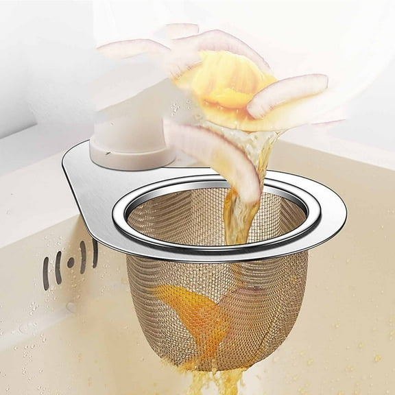 Tao Tao New Stainless Steel Swan Sink Strainer Basket,Upgrade Kitchen Sink Drain Strainer Faucet Hanging Filter Basket, Corner Sink Strainer Multi-Functional Drain Basket for Fruit Vegetable silver