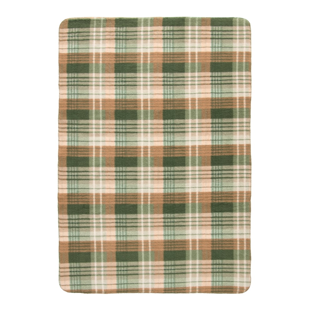 Better Homes & Gardens Green Plaid Faux Wool Reverse to Faux Fur Throw, 50" x 72"