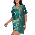 thumbnail image 2 of Bixox Women's Around The Planet Printed Pajama Set 2 Piece Lounge Set Top and Shorts Soft Pajamas, Shorts with Pockets, 2 of 7