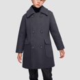 thumbnail image 2 of Gubotare Boys Kids Pea Coat Double Dress Coats Notched Collar Winter Jackets Size 9-10 (Grey,9-10 Years), 2 of 4